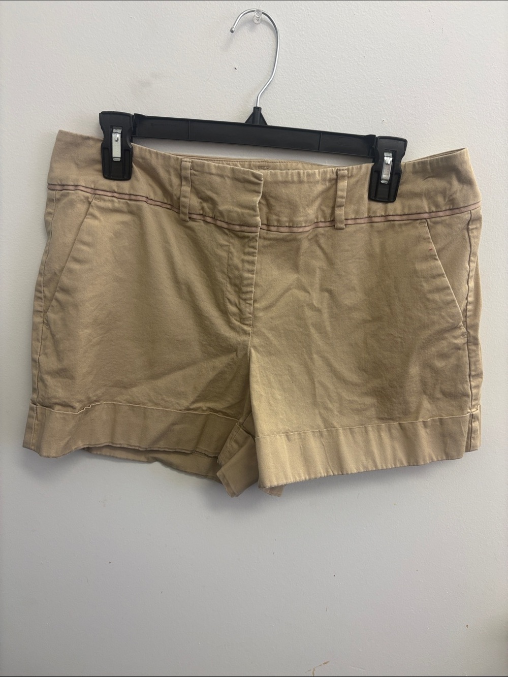 New York & Company Khaki Cotton Bermuda Shorts